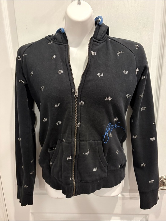 Fox Tops - Fox Girls Black Logo Head Zip-up Hoodie Size M